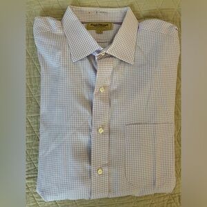 Paul Stuart Small Gingham Check‎ Spread Collar Dress Shirt in Lavender 17 1/2-34